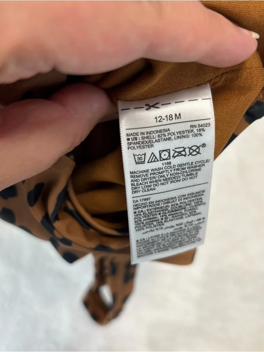 Old Navy 12-18 month one piece swimsuit baby girl cheetah print leopard animal
